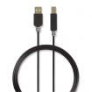 CCBW60100AT20 USB-Kabel | USB 2.0 | USB-A Male | USB-B Male | 480 Mbps | Verguld | 2.00 m | Rond | PVC | Antraciet | Doos