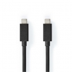 CCGL64020BK10 USB-Kabel | USB 3.2 Gen 2x2 | USB-C™ Male | USB-C™ Male | 100 W | 4K@60Hz | 20 Gbps | Vernikkeld | 1.00 m | Rond | PVC | Zwart | Label