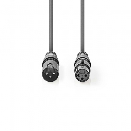 DMX-Adapterkabel | XLR 3-Pins Male | XLR 3-Pins Female | Vernikkeld | 10.0 m | Rond | PVC | Donkergrijs | Gift Box