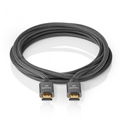 Ultra High Speed HDMI™-Kabel 2 meter | HDMI™-Connector - HDMI™-Connector | Gun Metal Grey | Gevlochten Kabel | 2,0 m