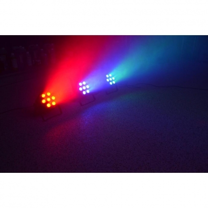 FlatPAR 7x 15W RGBAW LED's DMX IR