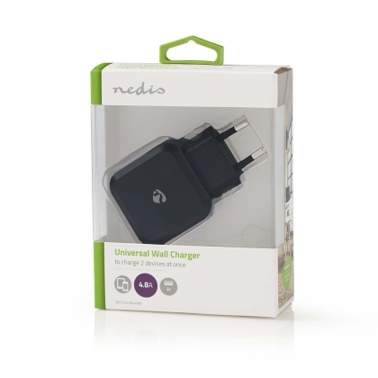 Oplader | 24 W | Snellaad functie | 2x 2.4 A | Outputs: 2 | 2x USB-A | Geen Kabel Inbegrepen | Single Voltage Output
