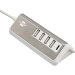 1508230 Estilo USB-multilader met 1,50 m textiel kabel 4x USB A + 1x USB C TYPE F