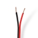 Speaker-Kabel | 2x 2.50 mm² | Koper | 100.0 m | Rond | PVC | Rood / Zwart | Rol