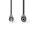 Stereo-Audiokabel | 3,5 mm Male | 3,5 mm Female | Vernikkeld | 10.0 m | Rond | Zwart | Envelop