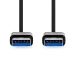 USB-Kabel | USB 3.2 Gen 1 | USB-A Male | USB-A Male | 5 Gbps | Vernikkeld | 2.00 m | Rond | PVC | Zwart | Doos