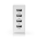 Oplader | 24 W | Snellaad functie | 4x 2.4 A | Outputs: 4 | 4x USB-A | Geen Kabel Inbegrepen | Single Voltage Output