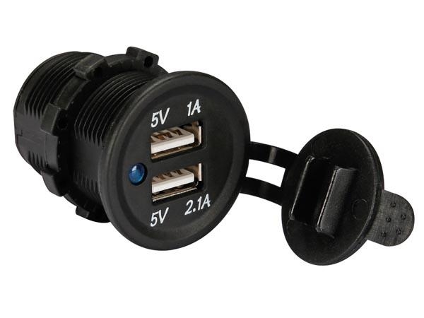 Vijftig parallel Huidige USB AUTOLADER INBOUW (12-24 VDC IN, 2 x 5 V UIT) (CC094) - Rutten  Elektroshop