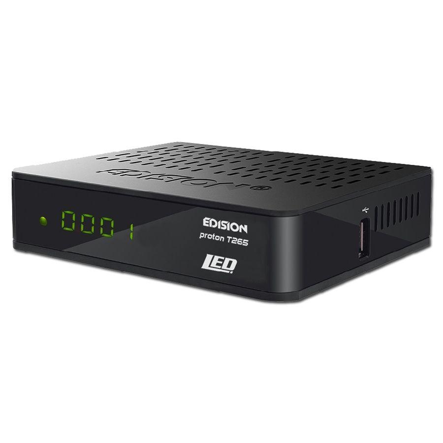 DISPLAY, HDMI, SCART, S/PDIF, USB 2.0 EDISION proton T265 LED DVB-T2 HD H.265 HEVC Full HD Hybrid FTA Receiver HDTV DVB-T2/DVB-C 