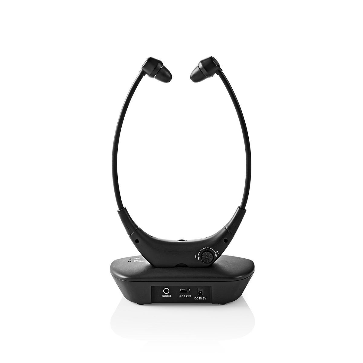 Draadloze TV-Koptelefoon | RF | In-Ear | Maximale 4.5 uur | 35 | Audio | Laadstation | Balanscontrole | Zwart (HPRF010BK) - Rutten Elektroshop