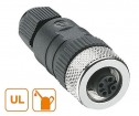 HDRKC4-7 4-polige M12 Connector female met schroefaansluiting - SW15