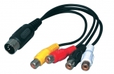CABLE-302 Audio / video kabel 5p DIN steker - 4x tulp kontra steker 0.20 m
