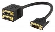 CABLE-561 Kabel splitter DVI-D -> 2x DVI-D verguld 0.15 m