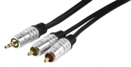 HQAS3458-2.5 Audiokabel 3.5mm stereo - 2x RCA mannelijk connector 2.50 m