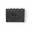 ASWI2404BK Analoge Audio-Switch | 4-Poorts poort(en) | Input: 1x 3,5 mm / 3x (2x RCA Female) | Output: 1x (2x RCA Female) | Manueel | Metaal | Zwart