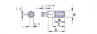 AXE39 SPINDEL 39mm / 6mm (ZWART)