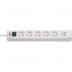 BN-1150660325 Bremounta stekkerdoos 5-voudig met 2 USB oplaadbussen wit 3,00 m H05VV-F 3G1.5 TYPE F