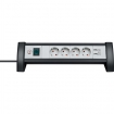 BN-1156250534 Premium-Office-Line stekkerdoos 4-voudig met schakelaar (stekkerdoos voor op het bureau met 1,8m kabel en 2x USB, max. 3100 mA, Made in Germany) TYPE F