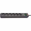 BN-1159710515 Eco-Line 6-voudige stekkerdoos met overspanningsbeveiliging 5.00 m H05VV-F 3G1.5 Antraciet TYPE F