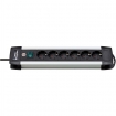 BN-1391000016 Stekkerdoos Premium-Alu-Line 6-voudig 3.00 m Aluminium/Zwart - Geaard