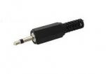 CA001 MANNELIJKE 2.5mm MONO JACK - PLASTIC ZWART