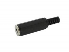 CA009 VROUWELIJKE 3.5mm MONO JACK - ZWART PLASTIC