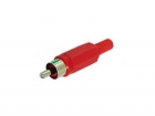 CA047R MANNELIJKE RCA PLUG - ROOD