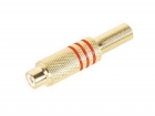 CA059R VROUWELIJKE RCA PLUG - VERGULD - ROOD