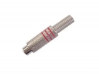 CA064R VROUWELIJKE RCA PLUG - VERNIKKELD - ROOD