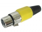 CA100Y VROUWELIJKE 3P XLR PLUG - VERNIKKELD - GEEL