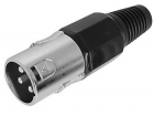 CA101B MANNELIJKE 3P XLR PLUG - VERNIKKELD - ZWART