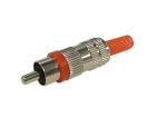 CA116R MANNELIJKE RCA PLUG - VERNIKKELD - ROOD