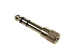 CAA30 VROUWELIJKE 3.5mm STEREO JACK NAAR MANNELIJKE 6.35mm STEREO JACK -  VERGULD