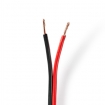 CABR2500BK1000 Speaker-Kabel | 2x 2.50 mm² | Koper | 100.0 m | Rond | PVC | Rood / Zwart | Rol