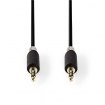 CABW22000AT10 Stereo-Audiokabel | 3,5 mm Male | 3,5 mm Male | Verguld | 1.00 m | Rond | Antraciet | Doos
