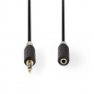 CABW22050AT10 Stereo-Audiokabel | 3,5 mm Male | 3,5 mm Female | Verguld | 1.00 m | Rond | Antraciet | Doos