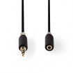 CABW22050AT100 Stereo-Audiokabel | 3,5 mm Male | 3,5 mm Female | Verguld | 10.0 m | Rond | Antraciet | Window Box