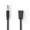 CAGB22100BK02 Stereo-Audiokabel | 3,5 mm Male | 2x 3,5 mm Female | Vernikkeld | 0.20 m | Rond | Zwart