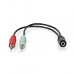 CAGB22160BK02 Stereo-Audiokabel | 3,5 mm Female | 2x 3,5 mm Male | Verguld | 0.12 m | Rond | Doos