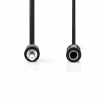 CAGB22550BK02 Stereo-Audiokabel | 3,5 mm Male | 6,35 mm Female | Vernikkeld | 0.20 m | Rond | Blister