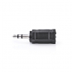 CAGB22930BK Stereo-Audioadapter | 3,5 mm Male | 2,5 mm Female | Vernikkeld | Recht | Metaal | Zwart | 1 Stuks | Blister