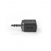 CAGB22945BK Stereo-Audioadapter | 3,5 mm Male | 2x 3,5 mm Female | Vernikkeld | Recht | ABS | Zwart | 1 Stuks | Doos