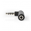 CAGB22980BK Stereo-Audioadapter | 3,5 mm Male | 3,5 mm Female | Vernikkeld | 90° Gehoekt | Metaal | Zwart | 1 Stuks | Doos