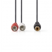 CAGB24020BK02 Stereo-Audiokabel | 2x RCA Male | RCA Female | Vernikkeld | 0.20 m | Rond | Blister