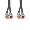 CAGC24200AT15 Stereo-Audiokabel | 2x RCA Male | 2x RCA Male | Verguld | 1.50 m | Antraciet | Doos