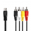 CAGL20400BK10 DIN-Audiokabel | DIN 5-Pins Male | 4x RCA Male | Vernikkeld | 1.00 m | Rond | PVC | Zwart | Label