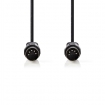 CAGP20000BK10 DIN-Audiokabel | DIN 5-Pins Male | DIN 5-Pins Male | Vernikkeld | 1.00 m | Rond | PVC | Zwart | Envelop