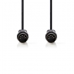 CAGP20000BK30 DIN-Audiokabel | DIN 5-Pins Male | DIN 5-Pins Male | Vernikkeld | 3.00 m | Rond | PVC | Zwart | Envelop