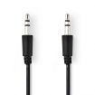 CAGP22005BK20 Stereo-Audiokabel | 3,5 mm Male | 3,5 mm Male | Vernikkeld | 2.00 m | Rond | Zwart | Polybag