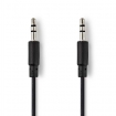 CAGP22010BK10 Stereo-Audiokabel, Spiraal | 3,5 mm Male - 3,5 mm Male | 1,0 m | Zwart
